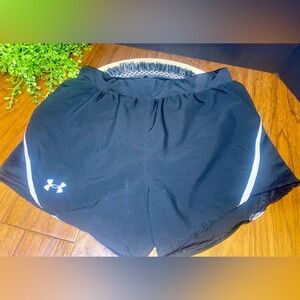 Under Armour Black‎ and White Performance Shorts With Lining